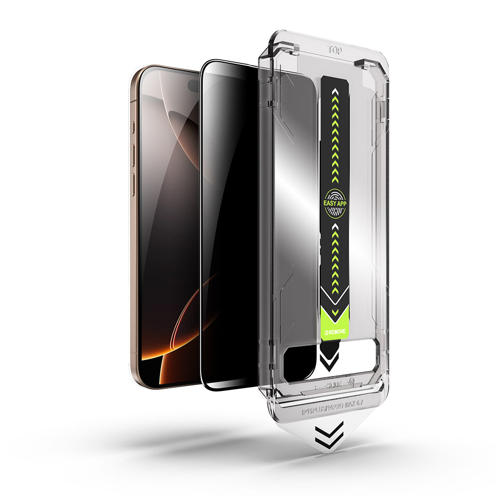Folie de protectie Ecran Privacy Techsuit TitanGlass pentru Apple iPhone 16 Plus / 15 Plus, Sticla Securizata, Full Glue