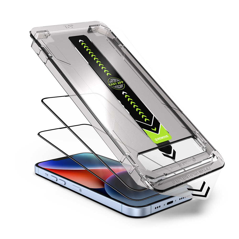 Folie de protectie Ecran Techsuit TitanGlass pentru Apple iPhone 17 / 16 Pro, Sticla Securizata, Full Glue, Set 2 bucati, Neagra