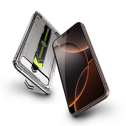 Folie de protectie Ecran Techsuit TitanGlass pentru Apple iPhone 17 / 16 Pro, Sticla Securizata, Full Glue, Set 2 bucati, Neagra