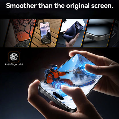 Folie de protectie Ecran Torras GlassGo Install Master pentru Apple iPhone 16 Pro Max, Sticla Securizata, Full Glue, Neagra
