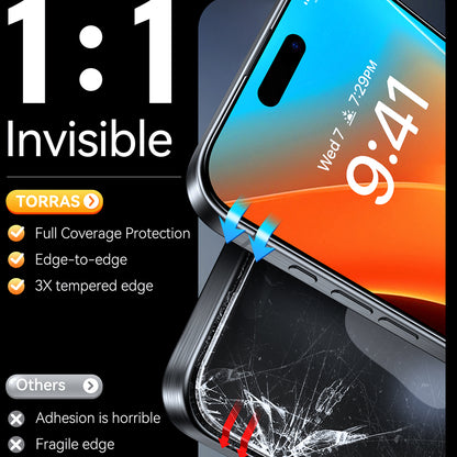 Folie de protectie Ecran Torras GlassGo Install Master pentru Apple iPhone 16 Pro Max, Sticla Securizata, Full Glue, Neagra