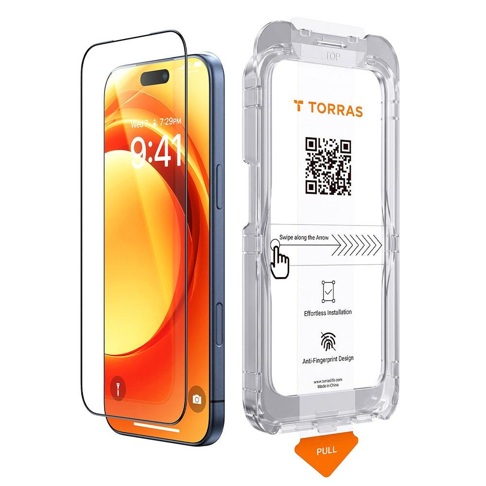 Folie de protectie Ecran Torras HD Shield pentru Apple iPhone 18 Pro Max / 17 Pro Max, Sticla Securizata, Full Glue, Neagra