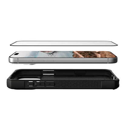 Folie de protectie Ecran Urban Armor Gear Shield pentru Apple iPhone 17 Pro, Sticla Securizata, Full Glue, Neagra