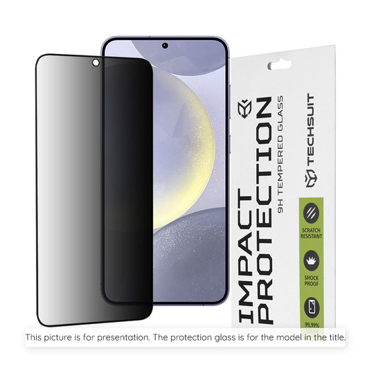 Folie de protectie Ecran Privacy Techsuit pentru Realme C100 5G, Sticla Securizata, Full Glue, 111D