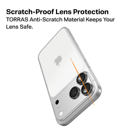 Folie de protectie Camera Spate Torras Lensguard pentru Apple iPhone 17 Pro Max / 17 Pro, Sticla Securizata, Argintie