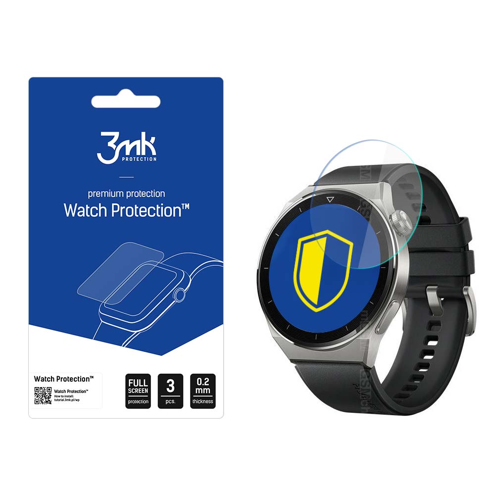 Folie Protectie 3MK FlexibleGlass pentru Huawei Watch GT 3 Pro 46mm, Set 3 bucati, Sticla Flexibila