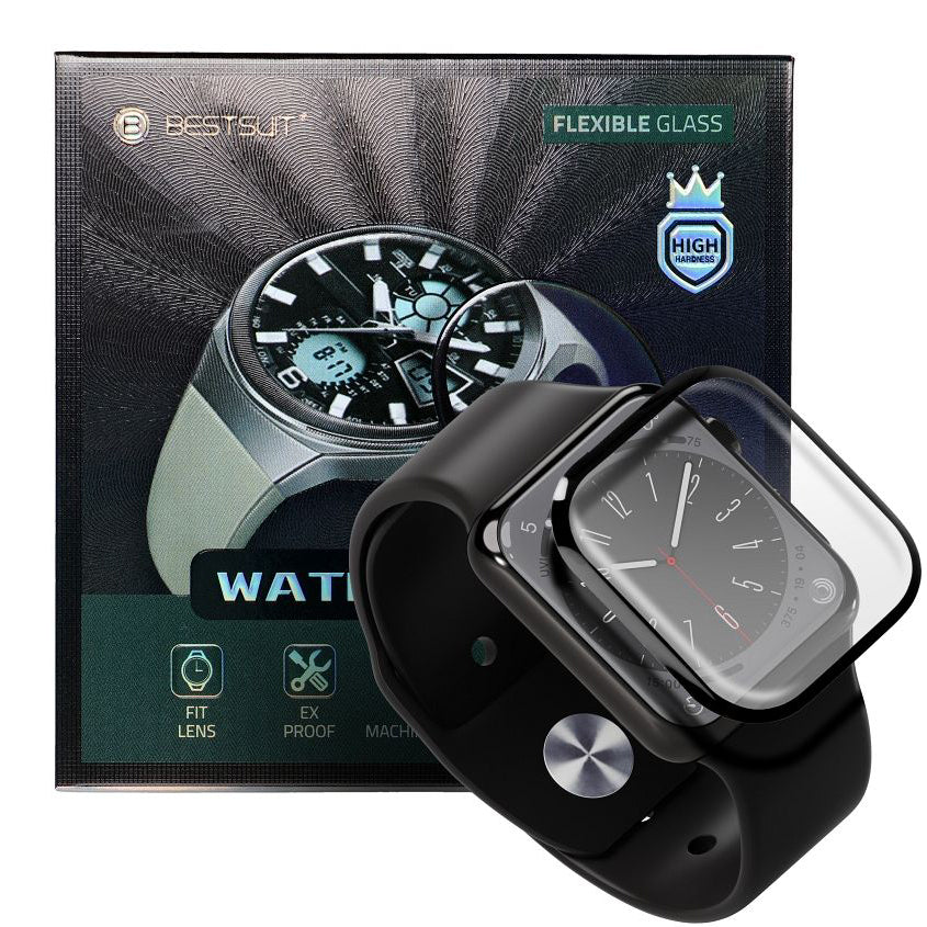 Folie Protectie Bestsuit pentru Huawei Watch 4 Pro, Sticla Flexibila, Neagra