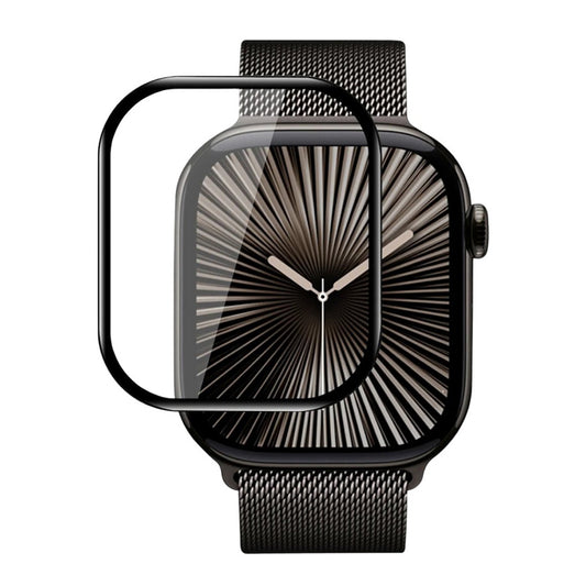 Folie Protectie Blueo High Molecule pentru Apple Watch 10 46mm Series, Sticla Securizata, Neagra