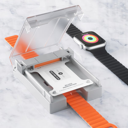 Folie Protectie Blueo High Molecule pentru Apple Watch 8 / 7 41mm Series, Sticla Securizata, Neagra