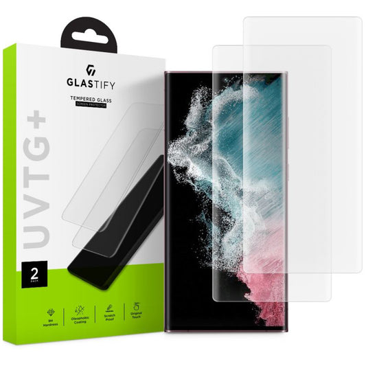 Screen Protector GLASTIFY UVTG+ for Samsung Galaxy S22 Ultra 5G S908, Glass, UV Glue, Set 2 pieces GST008 GST008