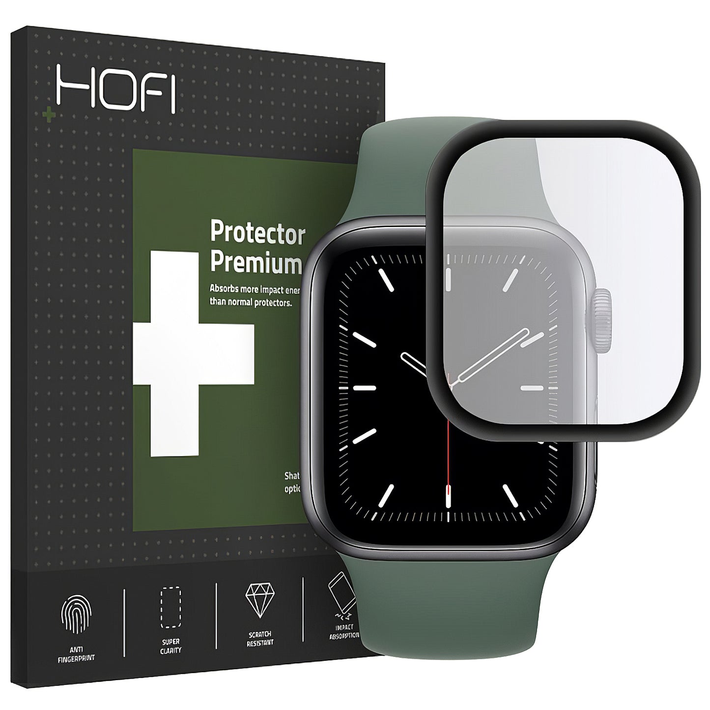 Pokrowiec ochronny HOFI Hybrid do Apple Watch z serii 44 mm, plastikowy, czarny H0FIFI022BLK