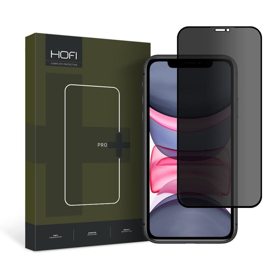 Privacy Screen Protector HOFI PRO+ for Apple iPhone 11 / XR, Shielded Glass, Full Glue