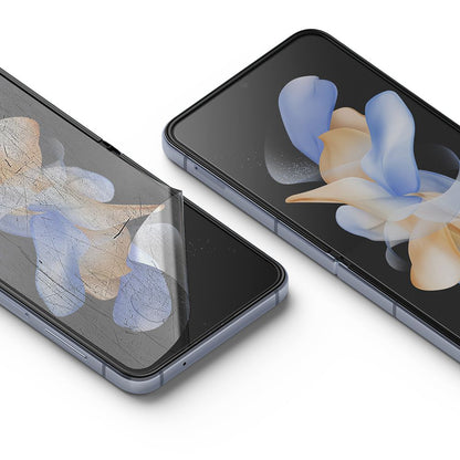 Folie de protectie Ecran Interior Ringke Dual Easy pentru Samsung Galaxy Z Flip4 F721, Plastic, Set 2 bucati
