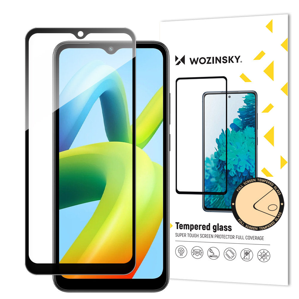 Folie de protectie Ecran WZK pentru Xiaomi Redmi A2+ / A2 / A1+ / A1, Sticla Securizata, Full Glue, Neagra