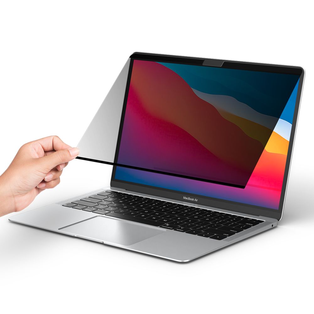 Folie Protectie Privacy Spigen Safe View Magnetic pentru Apple MacBook Air M3 13inch (2024) / (2022), Plastic AFL06253