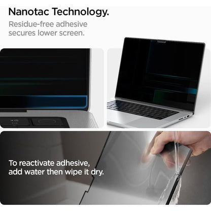 Folie Protectie Ecran Privacy Spigen Safe View Magnetic pentru Apple MacBook Pro 14inch (2022) / (2024) / (2023) / (2021), Plastic AFL06158
