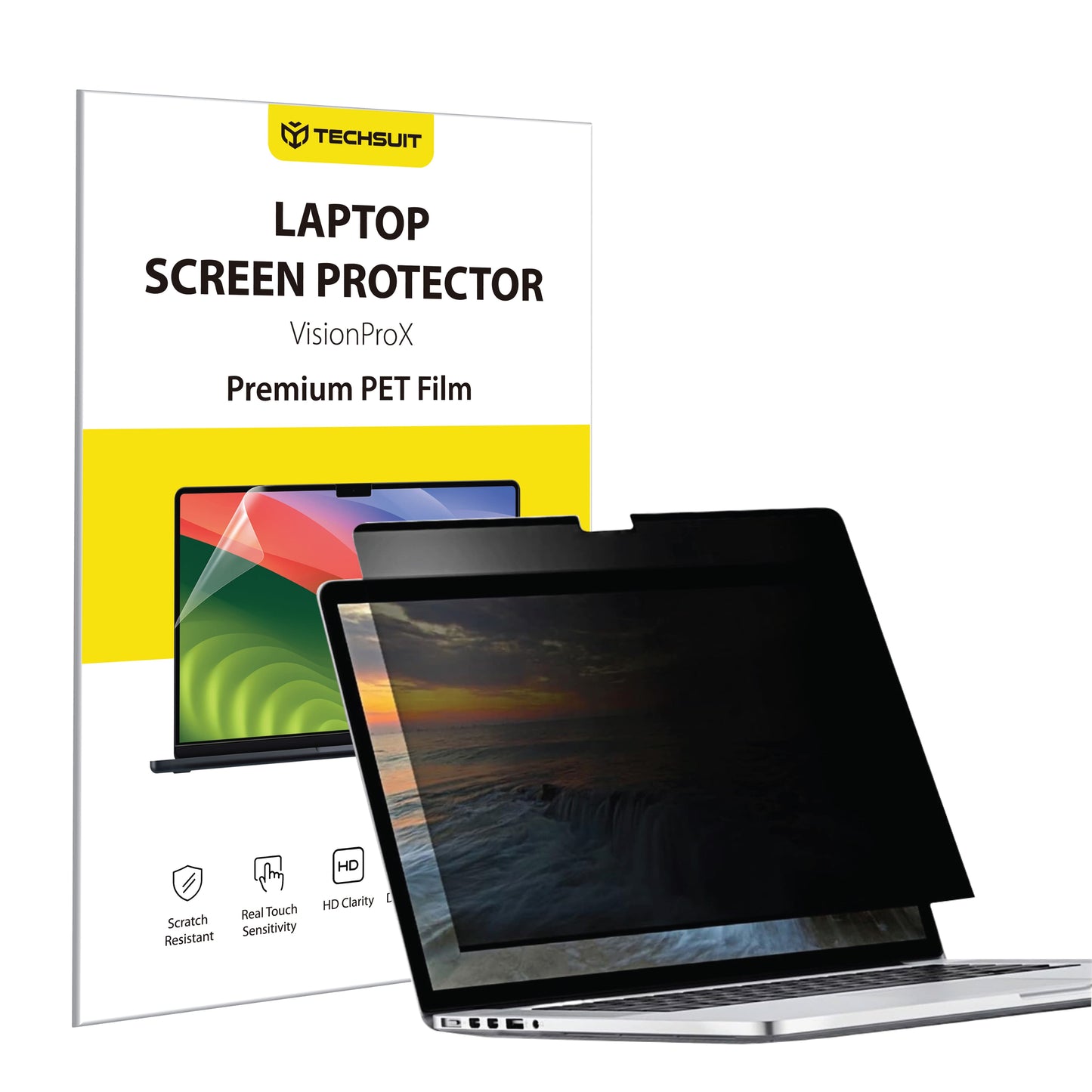Folie Protectie Ecran Privacy Techsuit VisionProX Magnetic pentru Apple MacBook Pro 14inch (2024), Plastic