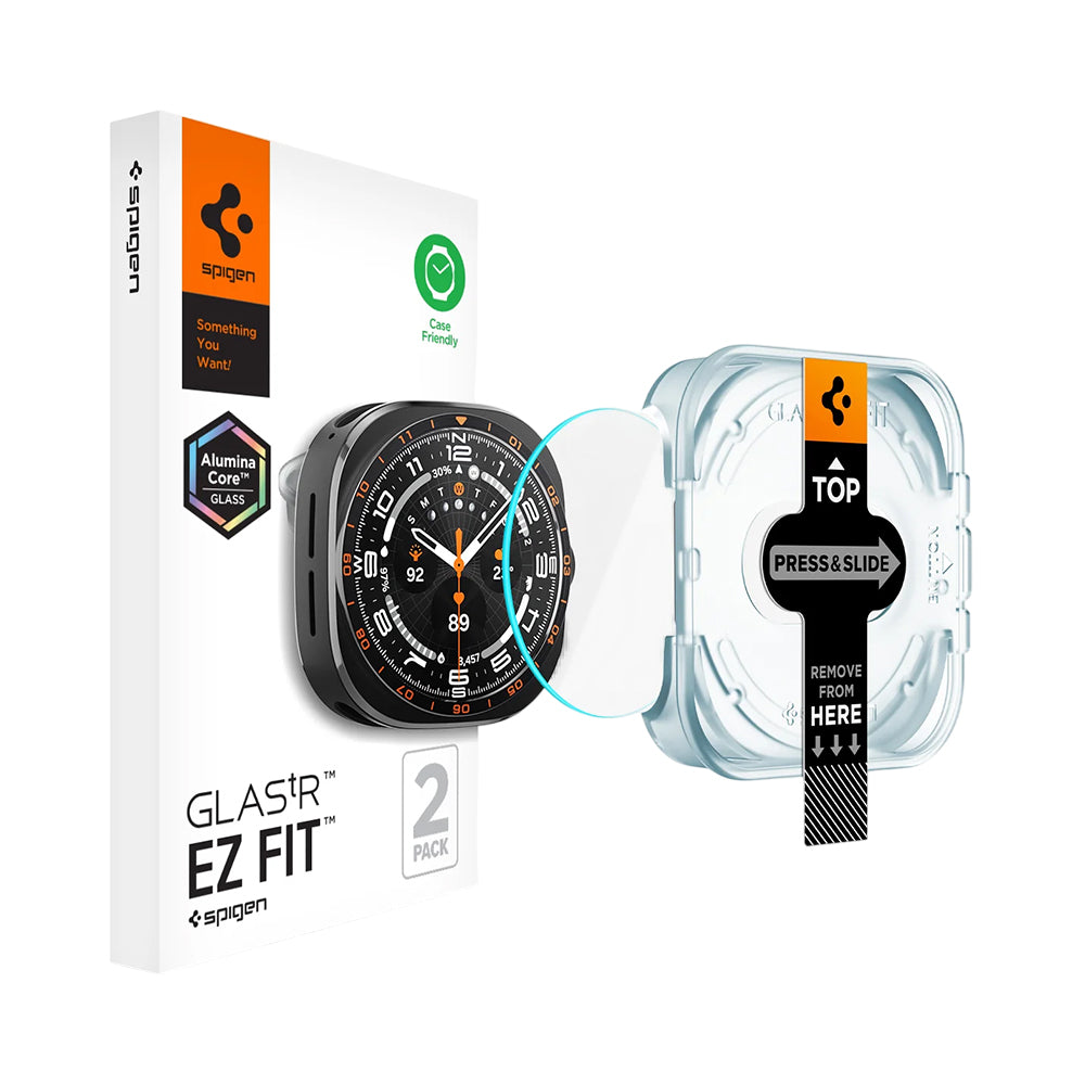 Folie Protectie Spigen GlastR EZ FIT pentru Samsung Galaxy Watch Ultra2, Sticla Securizata, Set 2 bucati AGL11758