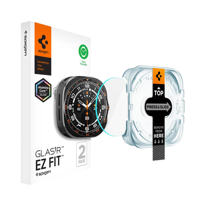 Folie Protectie Spigen GlastR EZ FIT pentru Samsung Galaxy Watch Ultra2, Sticla Securizata, Set 2 bucati AGL11758