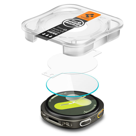 Folie Protectie Spigen GlastR EZ FIT pentru Samsung Galaxy Watch8 40mm, Set 2 bucati, Sticla Securizata AGL09876
