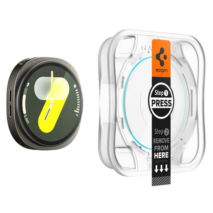 Folie Protectie Spigen GlastR EZ FIT pentru Samsung Galaxy Watch8 44mm, Set 2 bucati, Sticla Securizata AGL09874