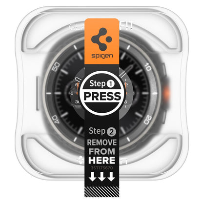Folie Protectie Spigen GlastR EZ FIT pentru Samsung Galaxy Watch8 Classic, Set 2 bucati, Sticla Securizata AGL09877