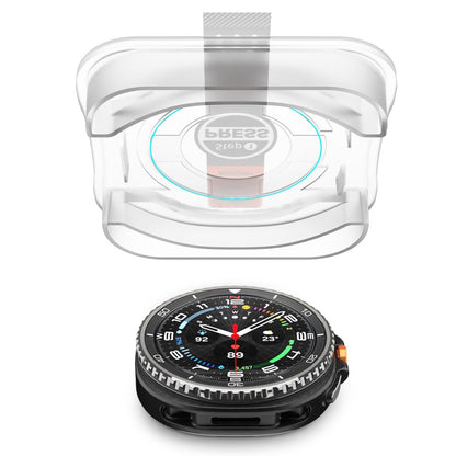 Folie Protectie Spigen GlastR EZ FIT pentru Samsung Galaxy Watch8 Classic, Set 2 bucati, Sticla Securizata AGL09877
