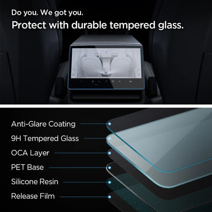 Folie Protectie Spigen GlastR Slim Anti-Glare pentru Navigatie Tesla Y (2026 / 2025) / 3 (2026 / 2025 / 2024), Sticla Securizata AGL07586