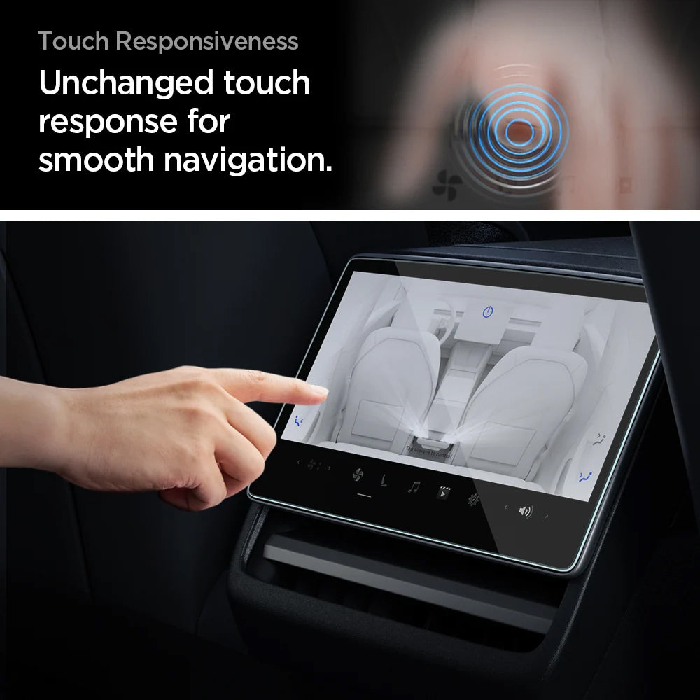 Folie Protectie Spigen GlastR Slim Anti-Glare pentru Navigatie Tesla Y (2026 / 2025) / 3 (2026 / 2025 / 2024), Sticla Securizata AGL07586