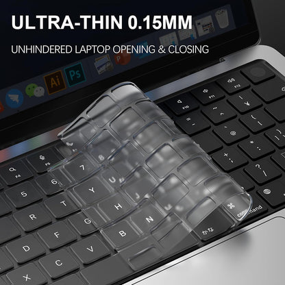 Husa Protectie Tastatura Techsuit PureTypeX pentru Apple MacBook Pro 14 (2021 - 2024) / Air 13 (2022 - 2025) / Air 15 (2022 - 2025), Transparenta