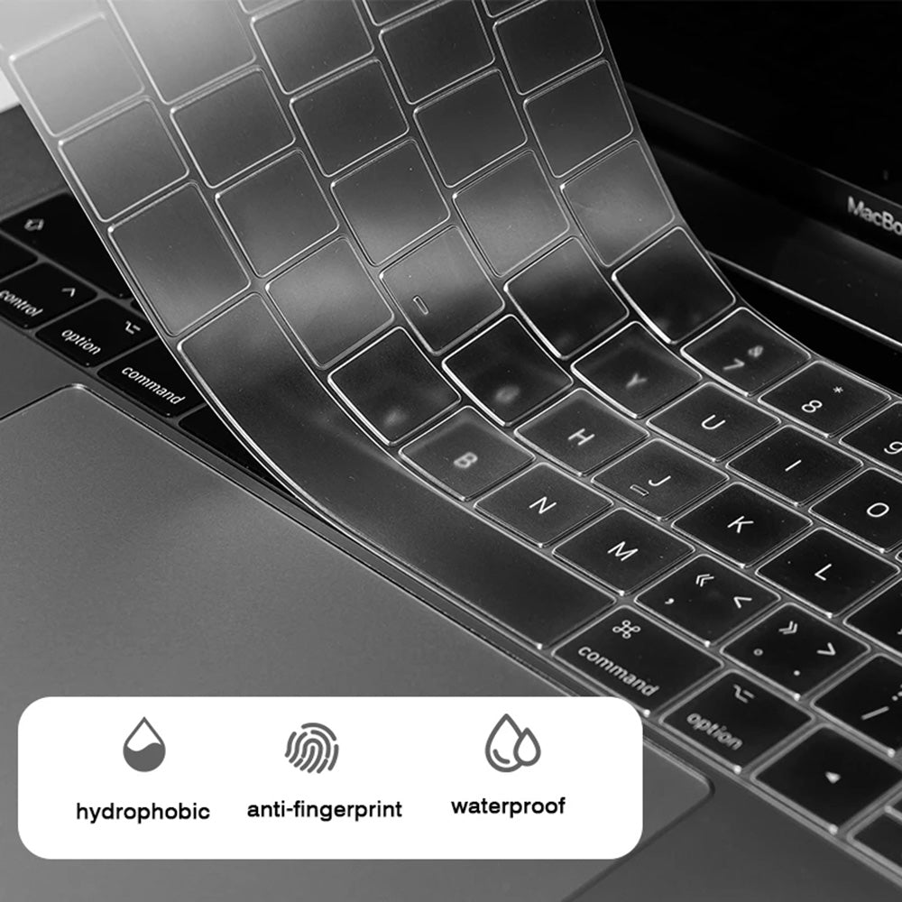 Husa Protectie Tastatura Techsuit PureTypeX pentru Apple MacBook Pro 14 (2021 - 2024) / Air 13 (2022 - 2025) / Air 15 (2022 - 2025), Transparenta
