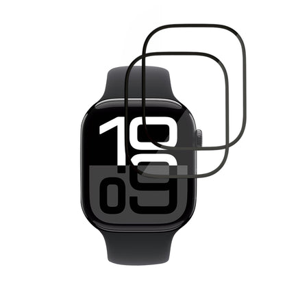 Folie Protectie Techsuit Nano Flex pentru Apple Watch Series 10 / 11 46mm, Set 2 bucati, Plastic, Neagra