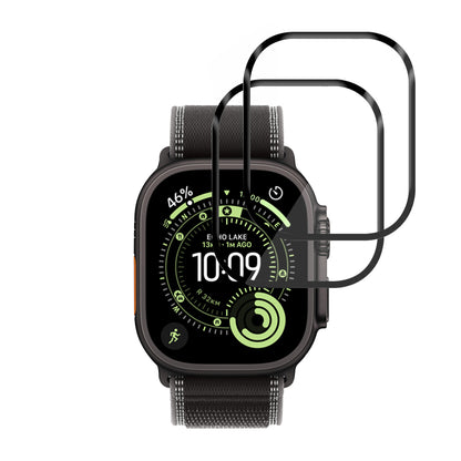 Folie Protectie Techsuit Nano Flex pentru Apple Watch Ultra Series, Set 2 bucati, Plastic, Neagra