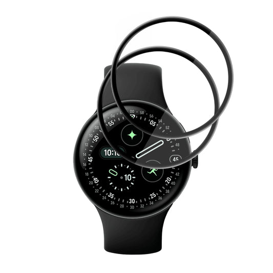 Folie Protectie Techsuit Nano Flex pentru Google Pixel Watch 4 45mm, Set 2 bucati, Plastic, Neagra