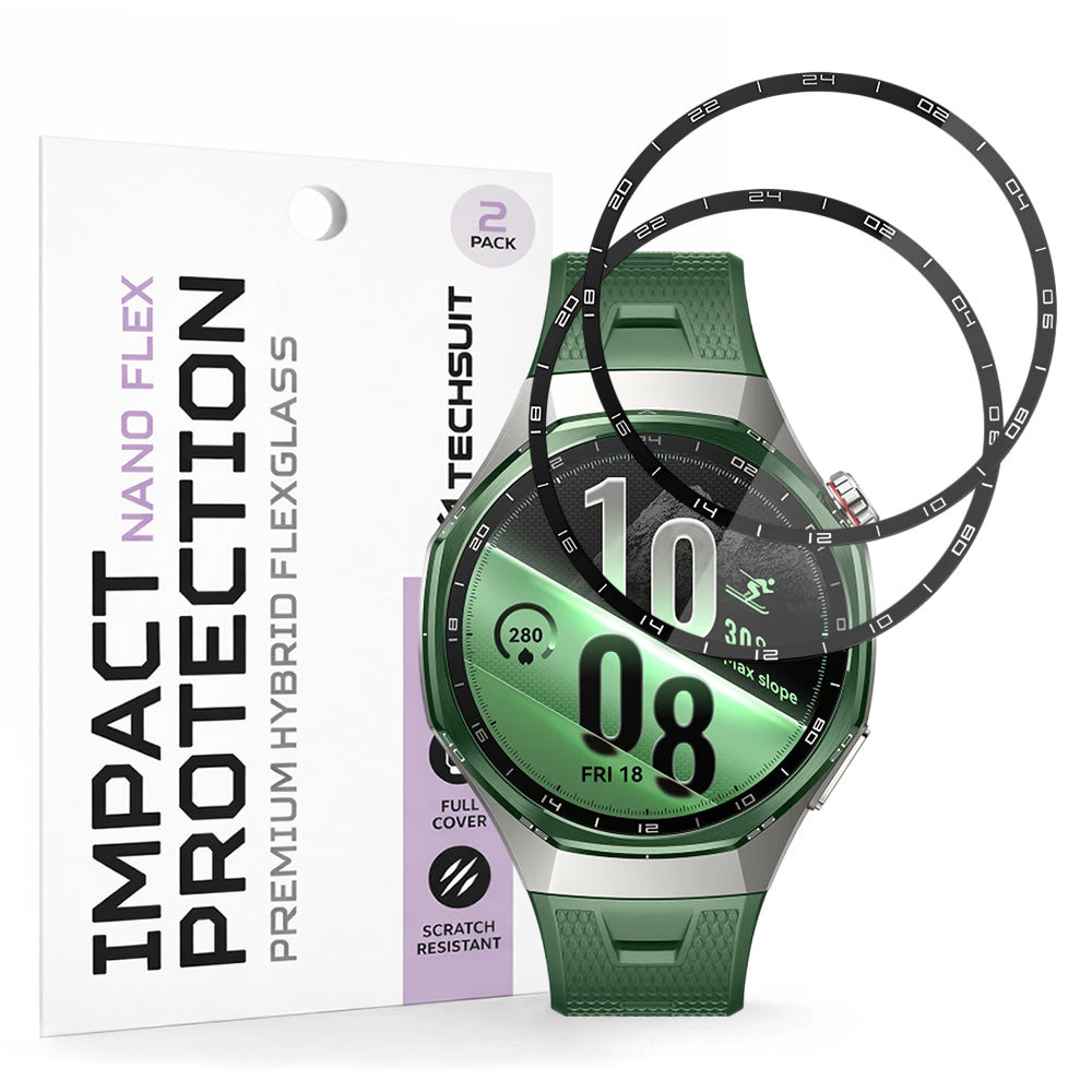 Folie Protectie Techsuit Nano Flex pentru Huawei Watch GT 7 Pro, Plastic, Set 2 bucati, Neagra