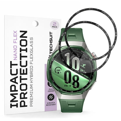 Folie Protectie Techsuit Nano Flex pentru Huawei Watch GT 7 Pro, Plastic, Set 2 bucati, Neagra