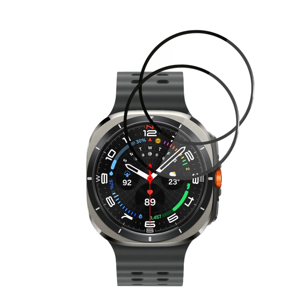 Folie Protectie Techsuit Nano Flex pentru Samsung Galaxy Watch Ultra, Set 2 bucati, Plastic, Neagra