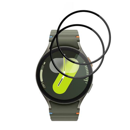 Folie Protectie Techsuit Nano Flex pentru Samsung Galaxy Watch7 44mm, Set 2 bucati, Plastic, Neagra