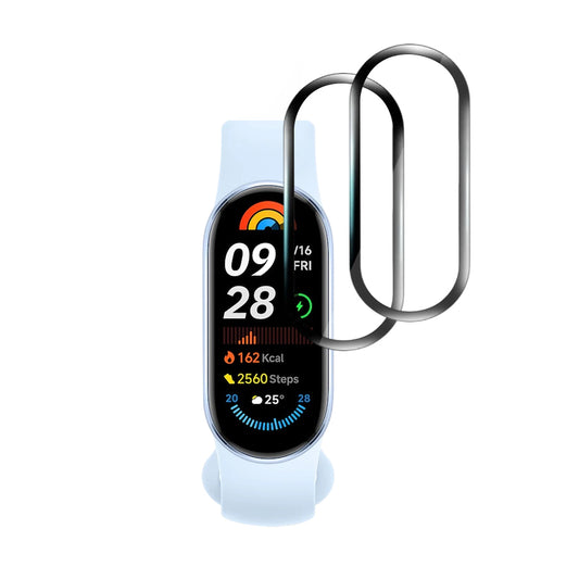 Folie Protectie Techsuit Nano Flex pentru Xiaomi Smart Band 9, Set 2 bucati, Plastic, Neagra