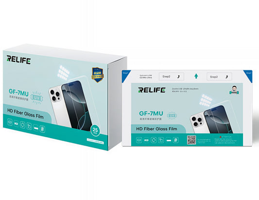 Folie Sticla Filbra Flexibila Relife GF-7MU pentru Aparat Laminare UV Vid Sunshine C3 Mix Ultra, 120mm x 210mm, Set 25 bucati