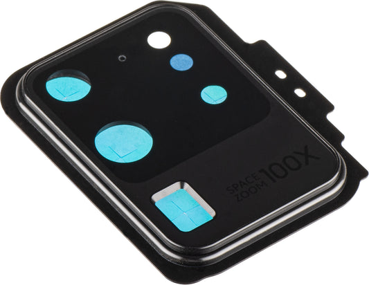 Geam Camera Spate Samsung Galaxy S20 Ultra 5G G988 / S20 Ultra G988, cu Rama, Negru