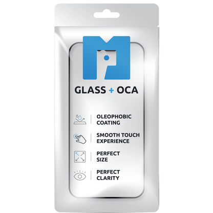 Geam Ecran + OCA MP compatibil cu Apple iPhone 16e / 14, Negru