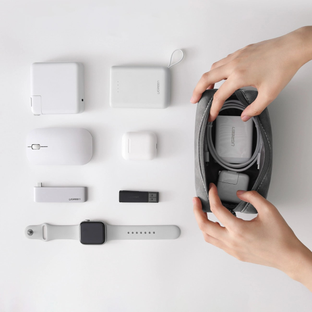 Geanta Accesorii UGREEN LP285, Universala, Gri