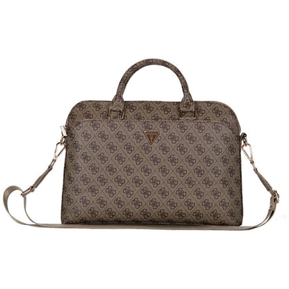 Geanta Guess 4G Triangle Logo pentru Laptop 15inch, Maro