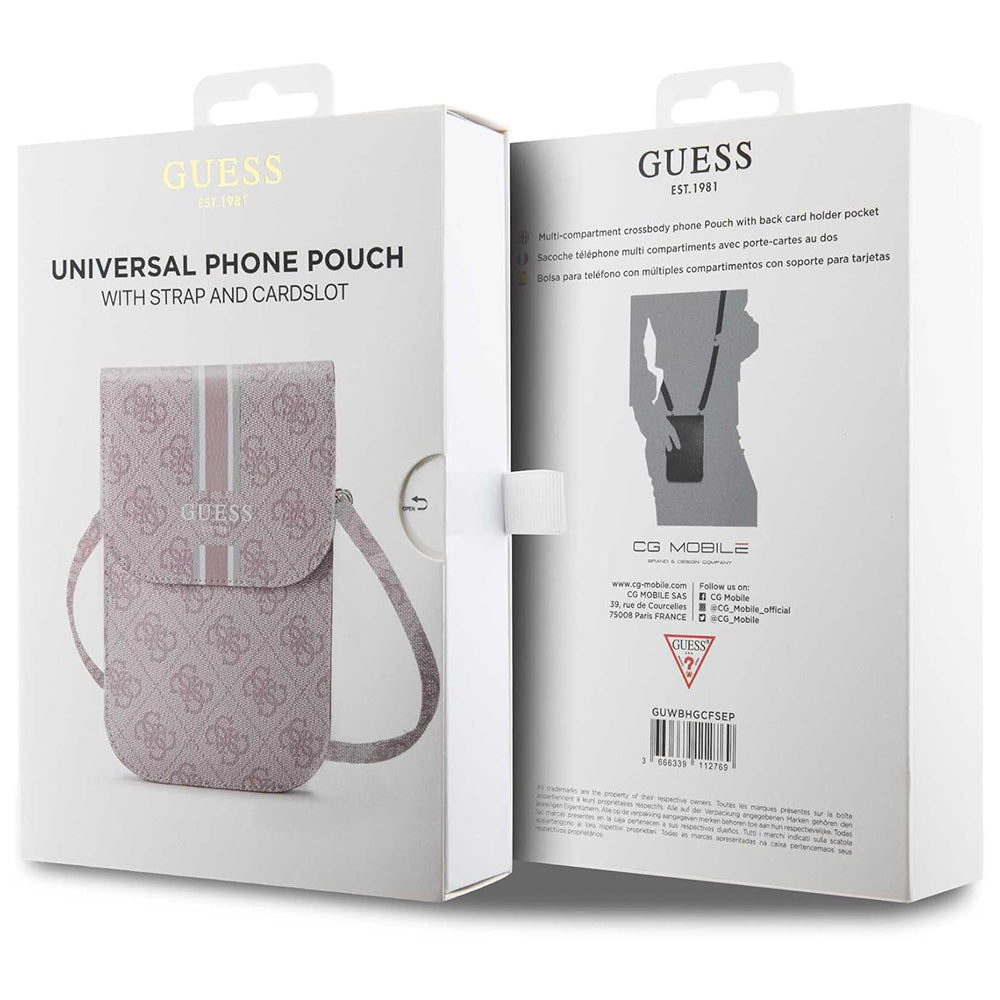 Geanta Universala pentru Telefon, Guess, 4G Stripes, Roz