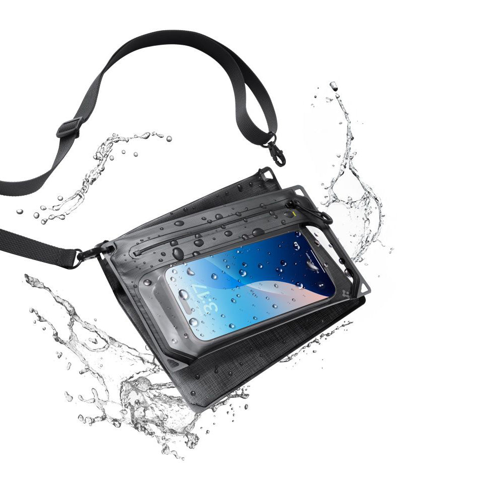 Geanta si Husa Waterproof Universala Spigen Crossbag, Neagra AMP09746