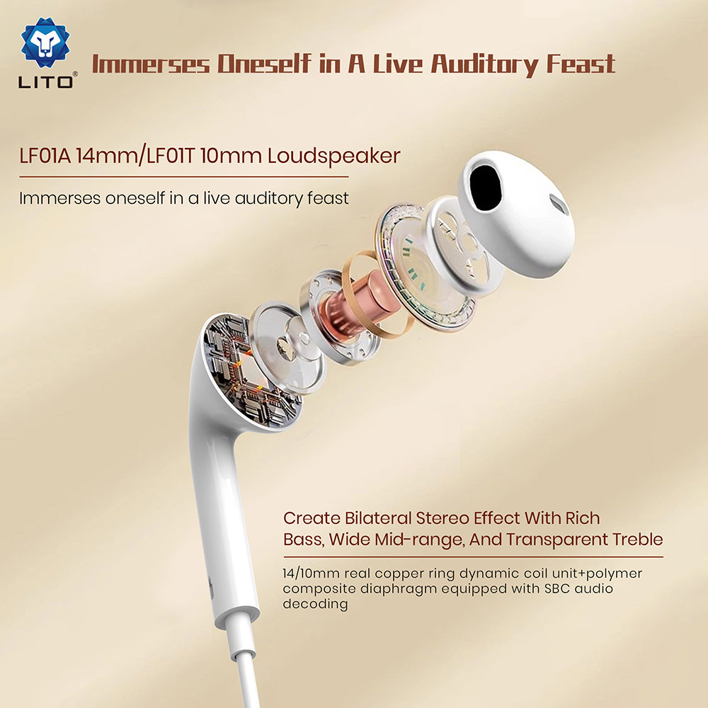 Handsfree 3.5mm Lito LF01A, Alb
