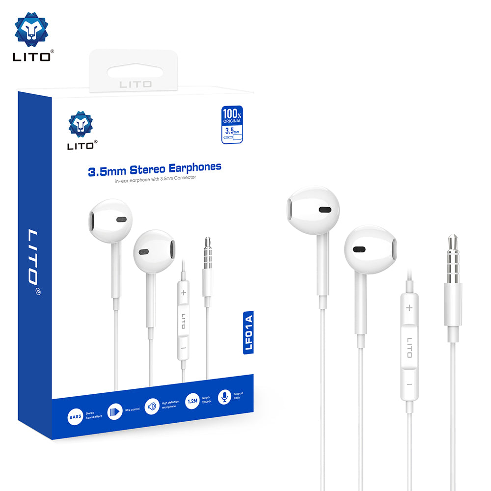 Handsfree 3.5mm Lito LF01A, Alb