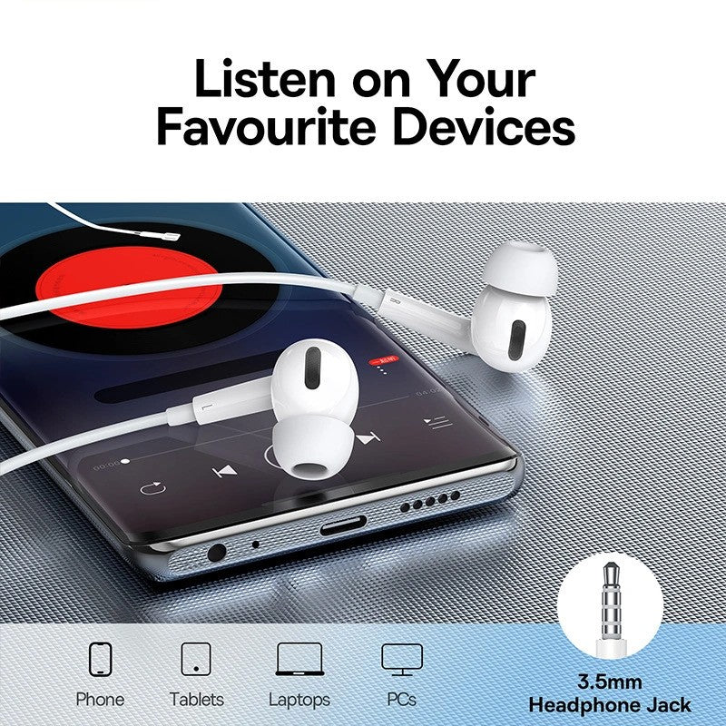 Handsfree 3.5mm Baseus Encok H18, Alb