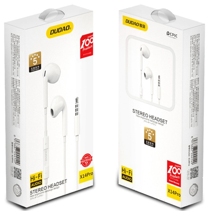 Handsfree 3.5mm Dudao X14Pro, Alb
